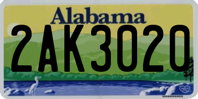 AL license plate 2AK3020