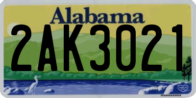 AL license plate 2AK3021