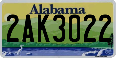 AL license plate 2AK3022