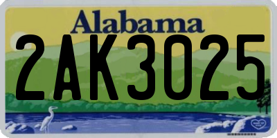 AL license plate 2AK3025