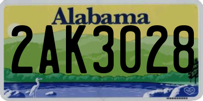 AL license plate 2AK3028