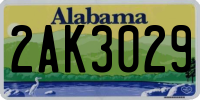 AL license plate 2AK3029