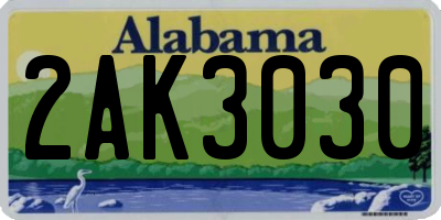 AL license plate 2AK3030