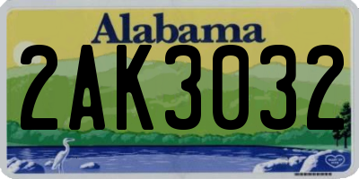 AL license plate 2AK3032