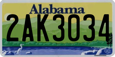 AL license plate 2AK3034