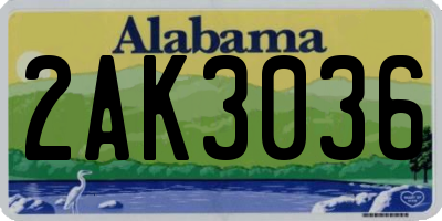 AL license plate 2AK3036
