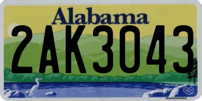 AL license plate 2AK3043