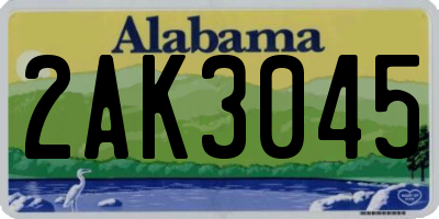 AL license plate 2AK3045
