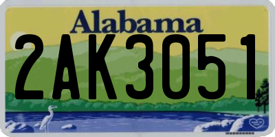AL license plate 2AK3051
