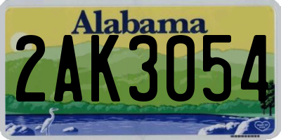 AL license plate 2AK3054
