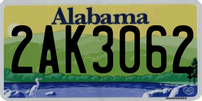 AL license plate 2AK3062