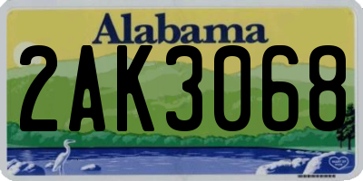 AL license plate 2AK3068