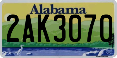 AL license plate 2AK3070