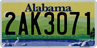AL license plate 2AK3071