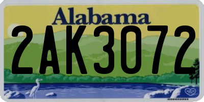 AL license plate 2AK3072