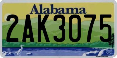AL license plate 2AK3075