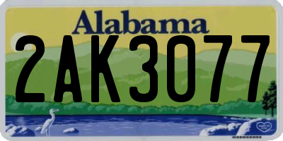 AL license plate 2AK3077