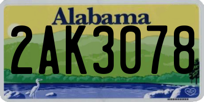 AL license plate 2AK3078