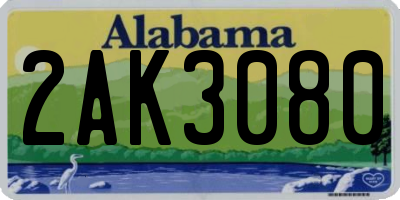 AL license plate 2AK3080
