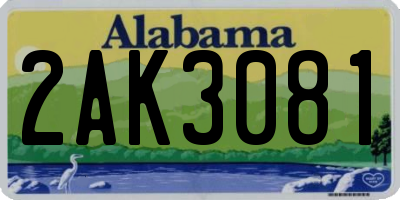 AL license plate 2AK3081