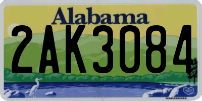 AL license plate 2AK3084