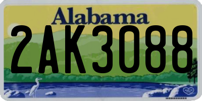 AL license plate 2AK3088