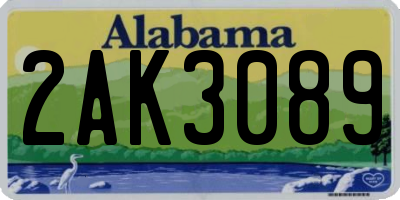 AL license plate 2AK3089
