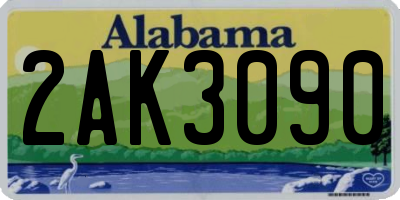 AL license plate 2AK3090