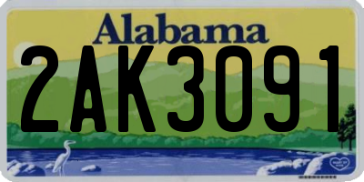 AL license plate 2AK3091