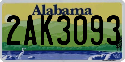 AL license plate 2AK3093