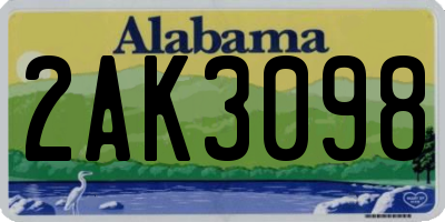 AL license plate 2AK3098