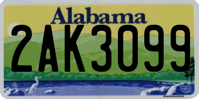 AL license plate 2AK3099