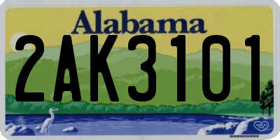 AL license plate 2AK3101