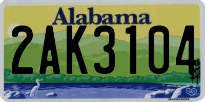 AL license plate 2AK3104