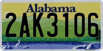 AL license plate 2AK3106