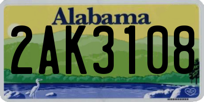 AL license plate 2AK3108