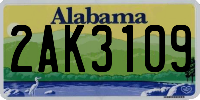 AL license plate 2AK3109