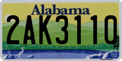 AL license plate 2AK3110