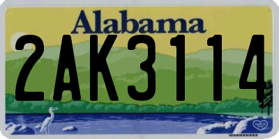 AL license plate 2AK3114