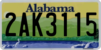 AL license plate 2AK3115