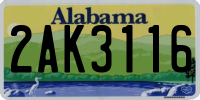 AL license plate 2AK3116