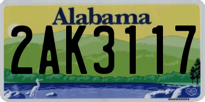 AL license plate 2AK3117