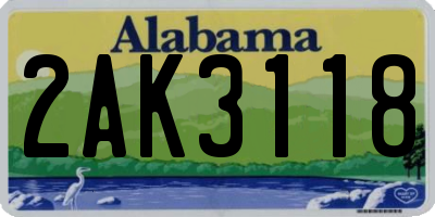 AL license plate 2AK3118