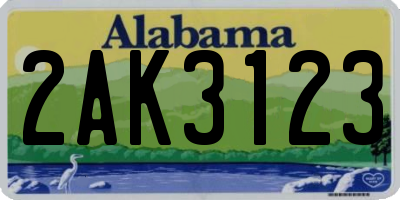 AL license plate 2AK3123