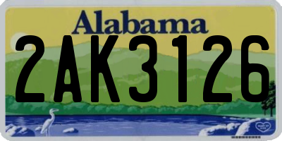 AL license plate 2AK3126