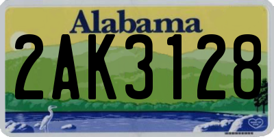 AL license plate 2AK3128