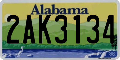 AL license plate 2AK3134