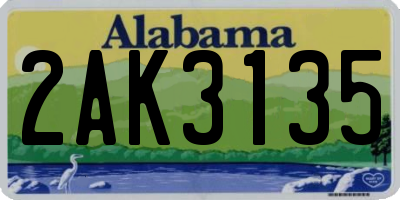 AL license plate 2AK3135