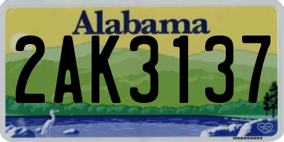 AL license plate 2AK3137