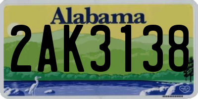 AL license plate 2AK3138